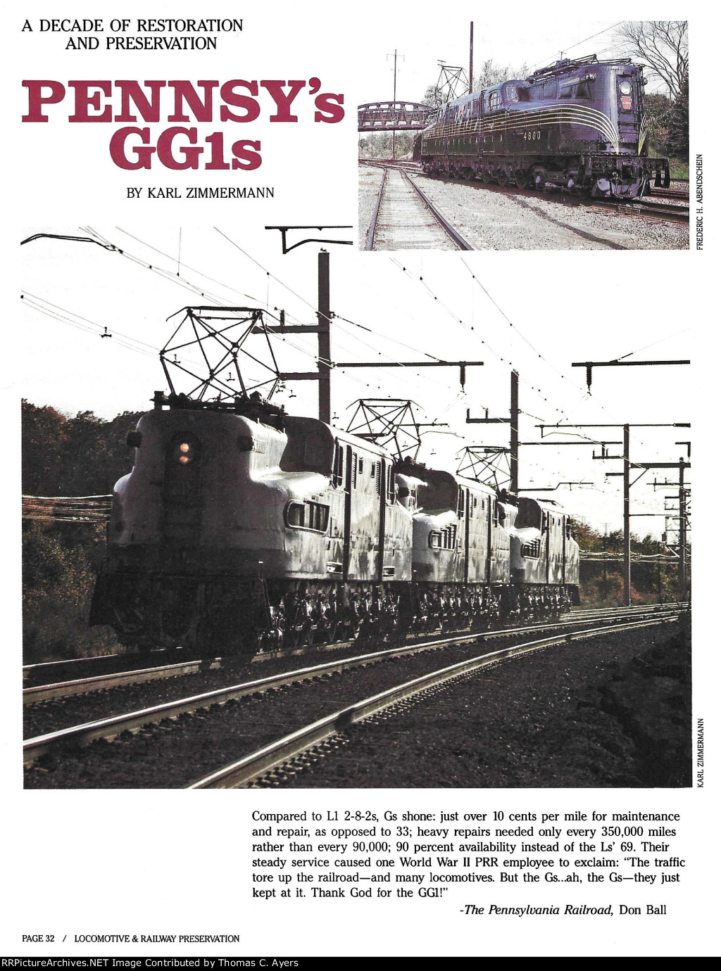 "Pennsy's GG1s," Page 32, 1987